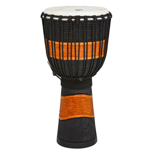 Toca Street Carved Series Wooden Djembe 10" Synthetic Head in Black & Brown