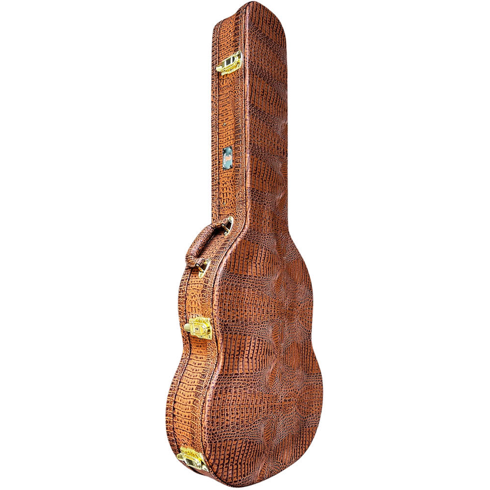 Torque TSG502MGBR Wooden Archtop SG-Style Electric Guitar Case in Brown Crocodile Finish