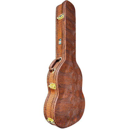 Torque TSG502MGBR Wooden Archtop SG-Style Electric Guitar Case in Brown Crocodile Finish