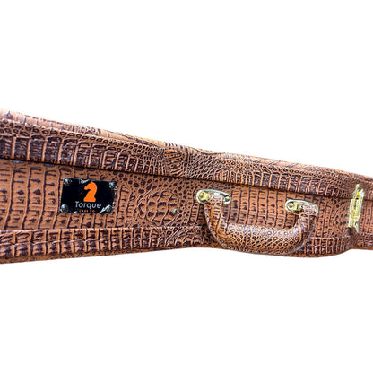 Torque TSG502MGBR Wooden Archtop SG-Style Electric Guitar Case in Brown Crocodile Finish
