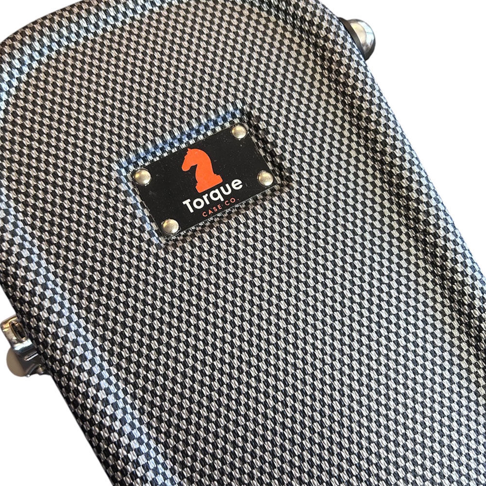 Torque TWC451BW ABS Acoustic Guitar OM/000 Case in Black/White Finish