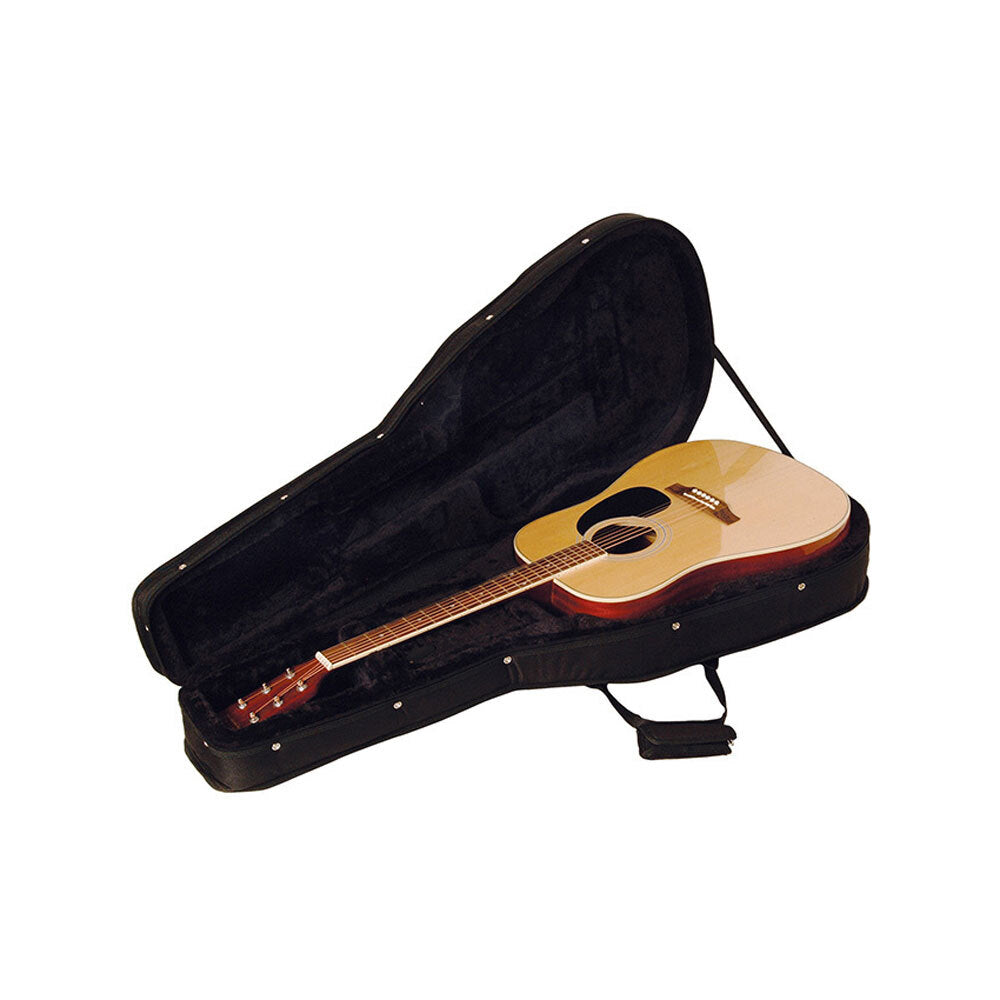 Torque TWC500L12 Poly Foam Acoustic Guitar Case with Heavy Duty Black Nylon Exterior