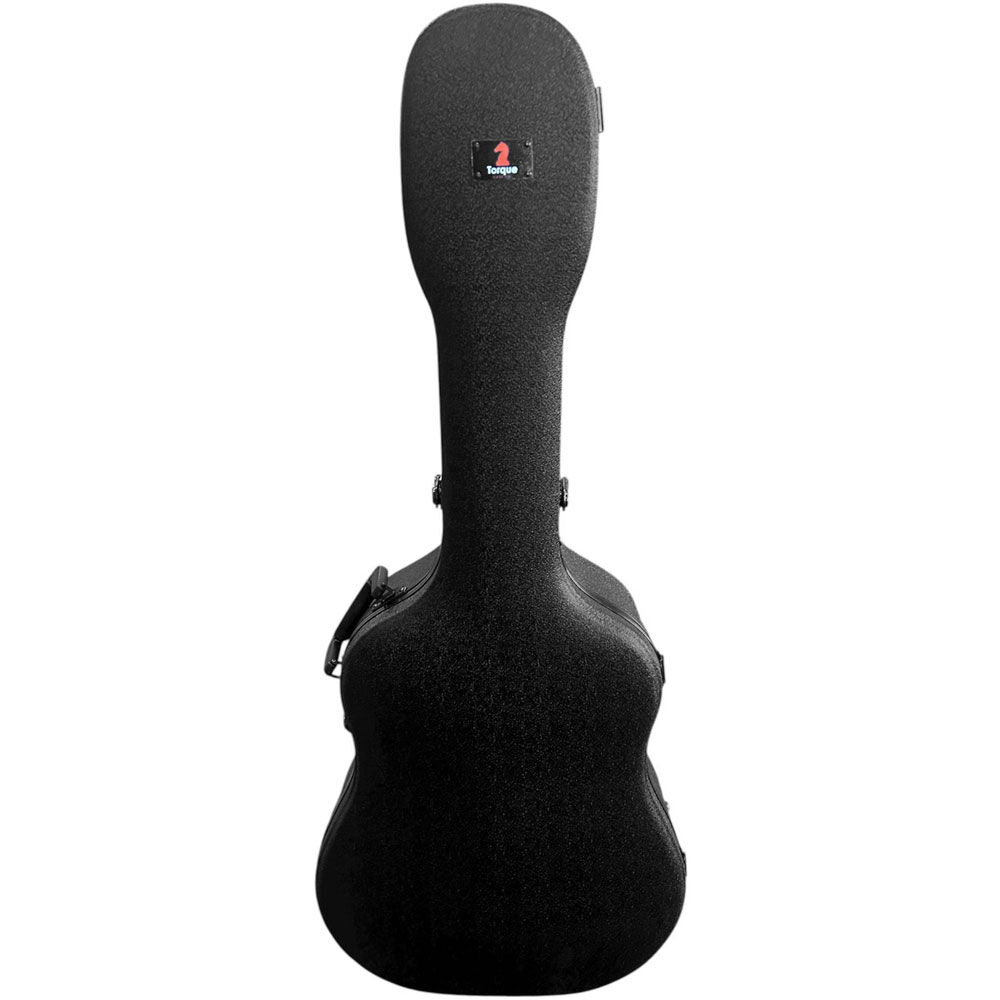 Torque TWC501NBKFRAME Deluxe Shaped ABS Acoustic Guitar Case in Black Finish with Black Frame