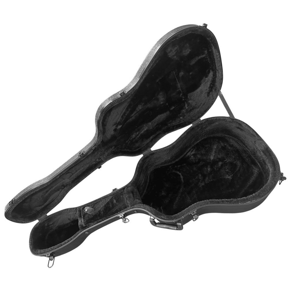 Torque TWC501NBKFRAME Deluxe Shaped ABS Acoustic Guitar Case in Black Finish with Black Frame