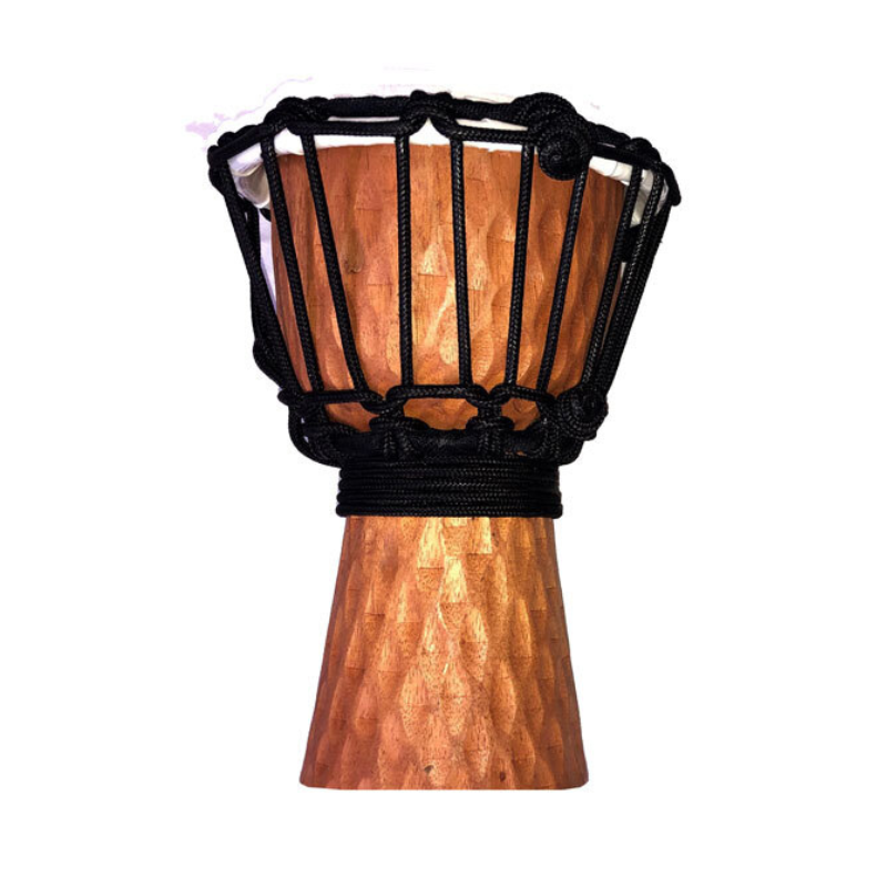 Toca Wooden Mini Series 4" Djembe in Carved Cherry Stain Design