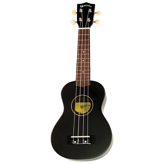 Kealoha Wooden Coloured Series Soprano Ukulele with Bag in Black Finish