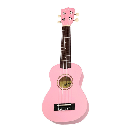 Kealoha Wooden Coloured Series Soprano Ukulele with Bag in Pink Finish