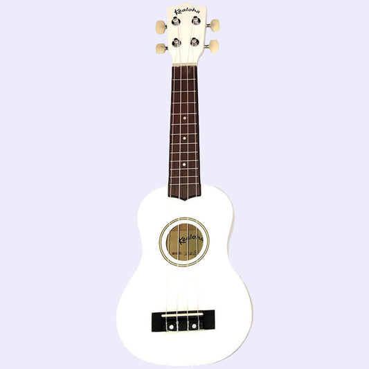 Kealoha Wooden Coloured Series Soprano Ukulele with Bag in White Finish