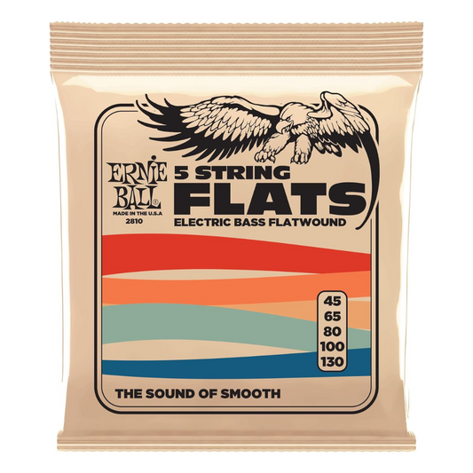 Ernie Ball Flats 5 String Electric Bass Flatwound Strings 45-130