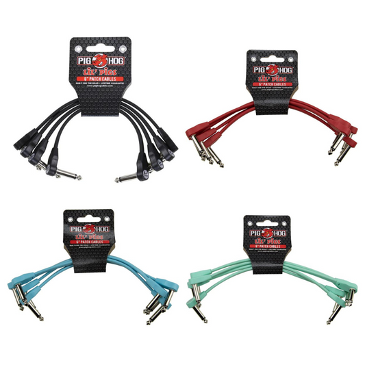 Pig Hog Lil' Pigs 6" Patch Cables 4 Pack (Assorted Colours)