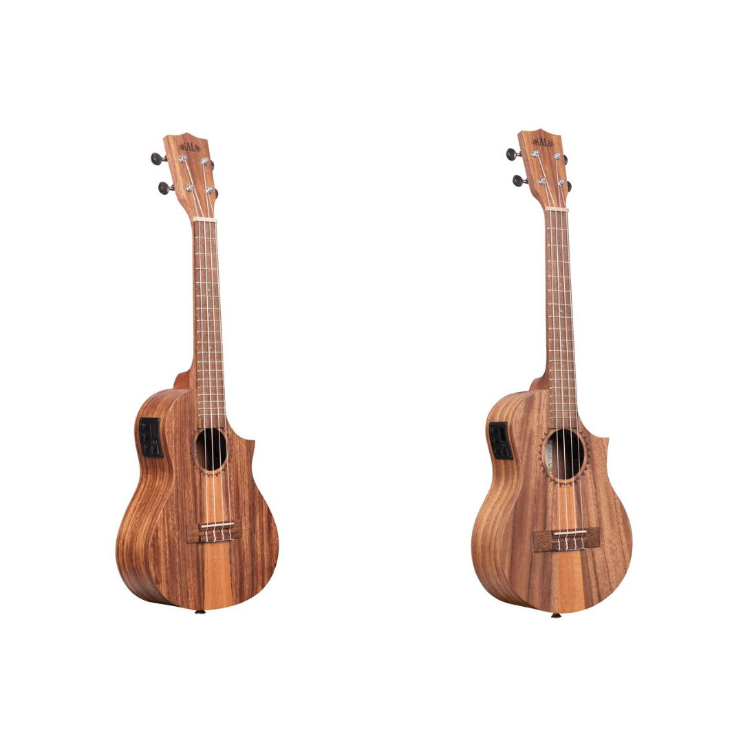 Kala Teak Tri-Top Ukulele w/ Cutaway & EQ (Assorted Sizes)