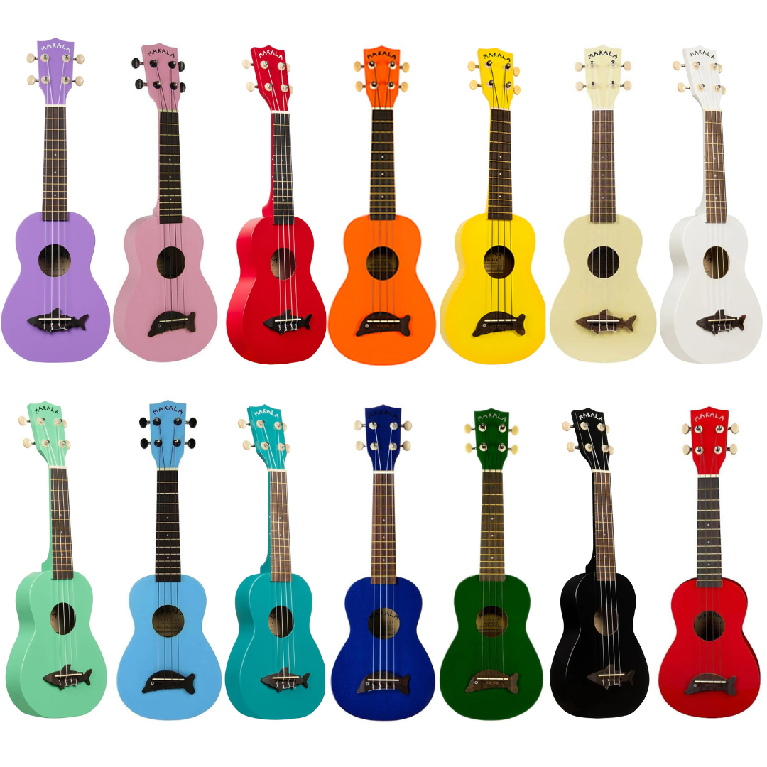 Makala Soprano Dolphin/Shark Ukulele (Assorted Colours)