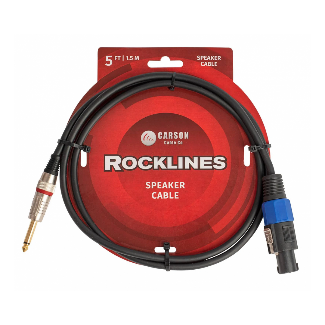 Carson Rocklines Speaker Cable 5ft Speakon to Jack