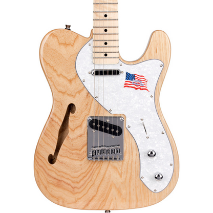 SX Thin Line Semi-Hollowbody Tele Style American Ash Guitar