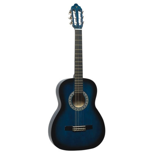 Valencia 100 Series VC101BUS 1/4-Sized Right-Handed Nylon Classical Guitar in Blue Burst
