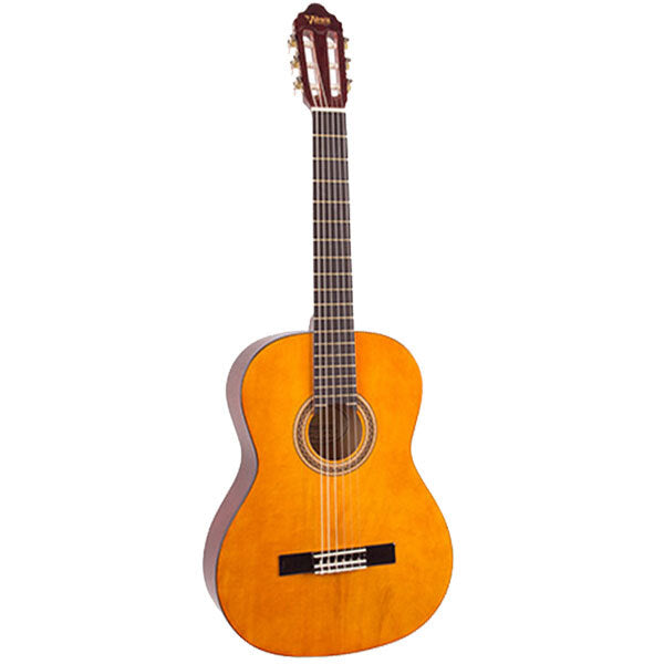 Valencia 100 Series VC103L Left-Handed 3/4-Sized Nylon Classical Guitar in Natural Sunburst