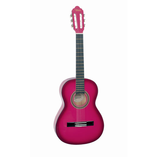 Valencia 100 Series VC103PKS 3/4-Sized Right-Handed Nylon Classical Guitar in Pink Burst