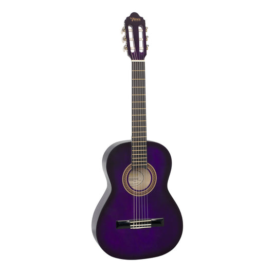 Valencia 100 Series VC103PPS Right-Handed 3/4-Sized Nylon Classical Guitar in Purple Burst