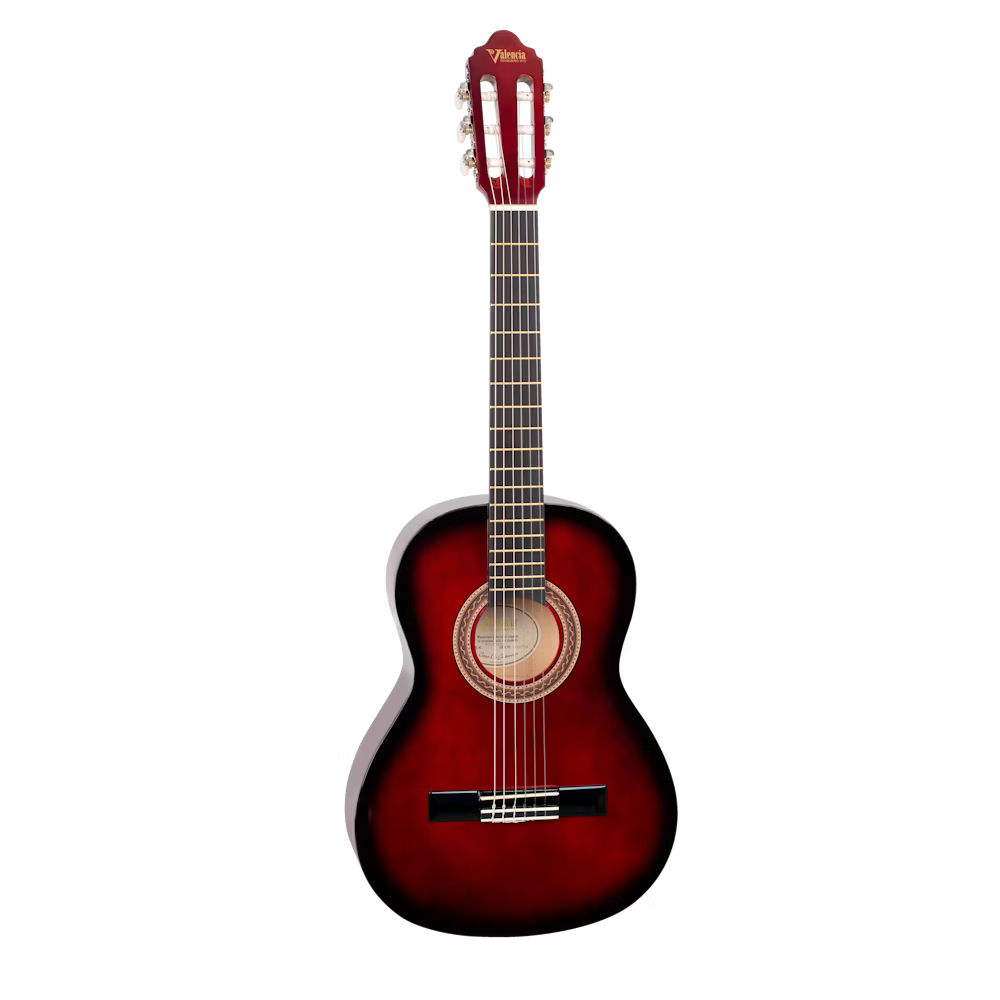 Valencia 100 Series VC103RDS Right-Handed 3/4-Sized Nylon Classical Guitar in Red Burst