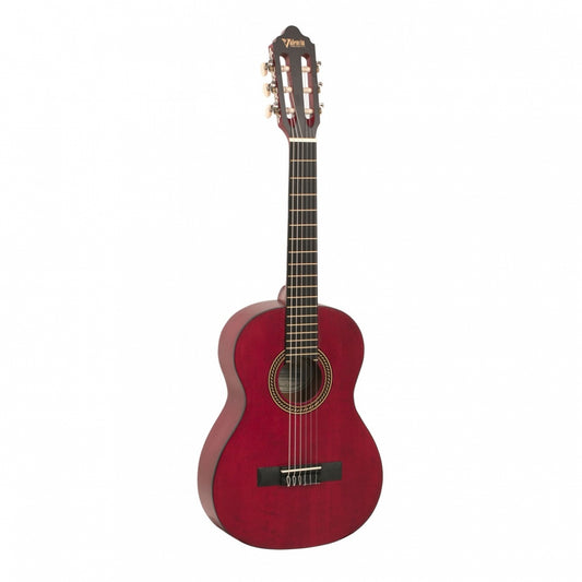 Valencia 200 Series VC202TWR 1/2-Sized Right-Handed Classical Nylon Guitar in Transparent Wine Red