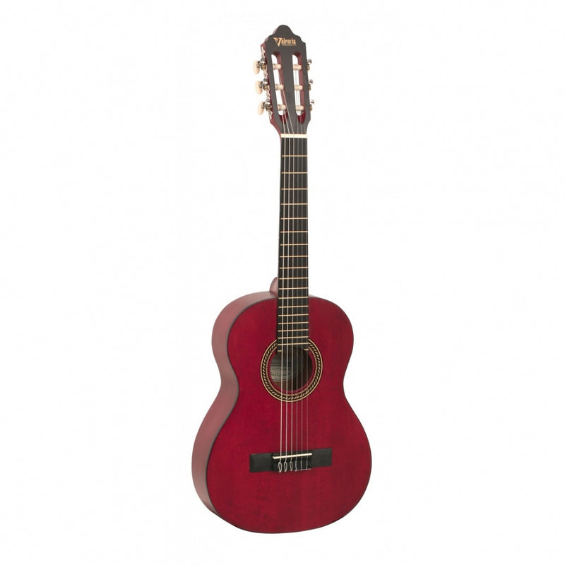 Valencia 200 Series VC202TWR 1/2-Sized Right-Handed Classical Nylon Guitar in Transparent Wine Red