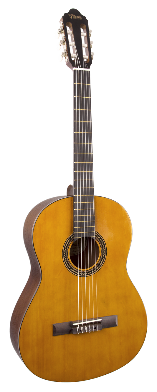 Valencia 200 Hybrid Series VC204HL 4/4-Sized Left-Handed Thin Neck Classical Guitar in Antique Natural