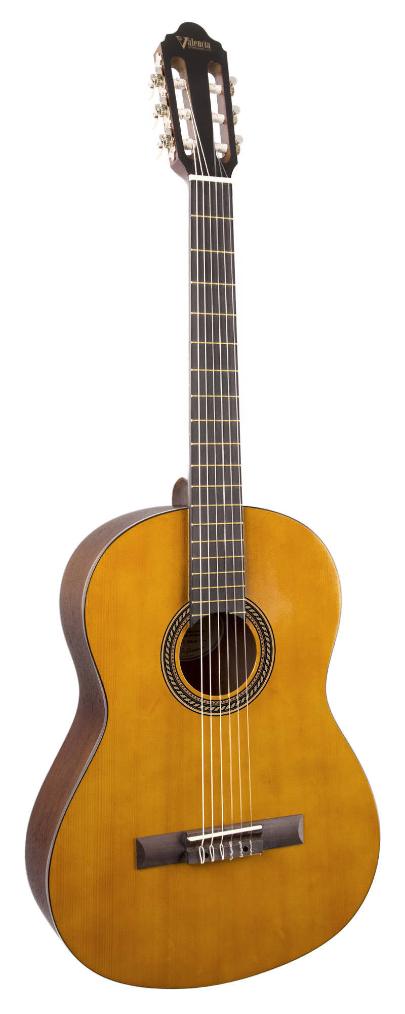 Valencia 200 Hybrid Series VC204HL 4/4-Sized Left-Handed Thin Neck Classical Guitar in Antique Natural