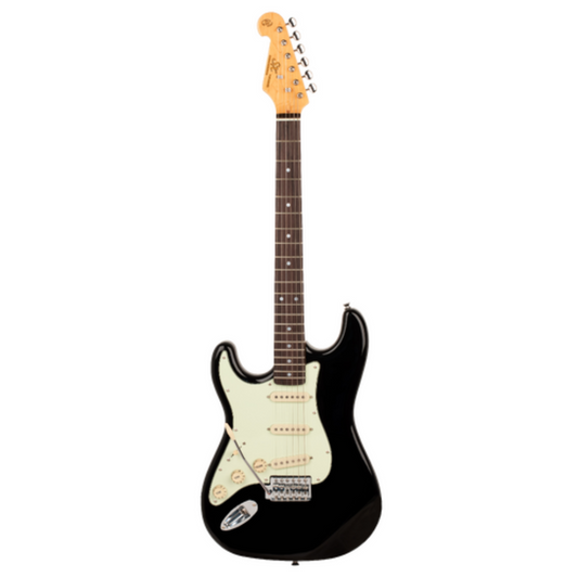 SX Vintage Series VES62LHB Left-Handed '60s-Style 4/4-Sized Stratocaster-Style Electric Guitar in Black