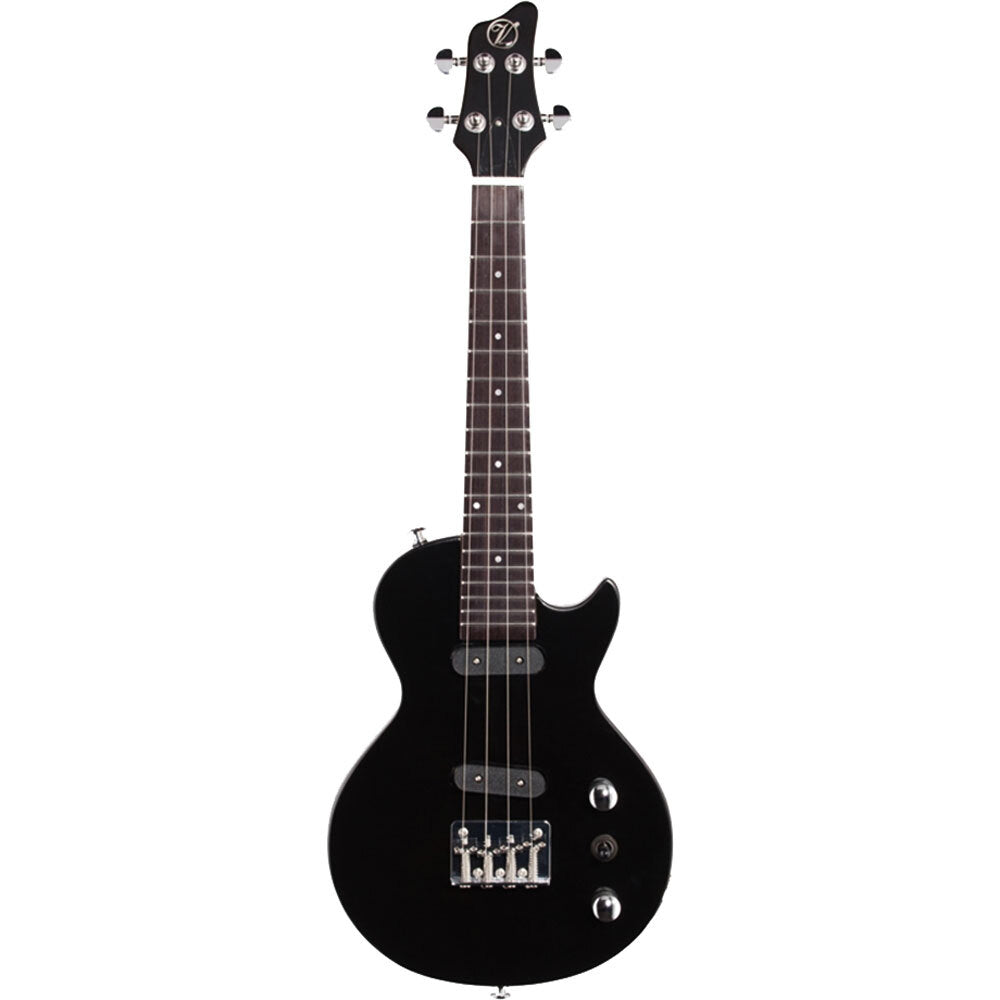 Vorson LP-Style Tenor-Scale Solid Body Electric Ukulele in Black