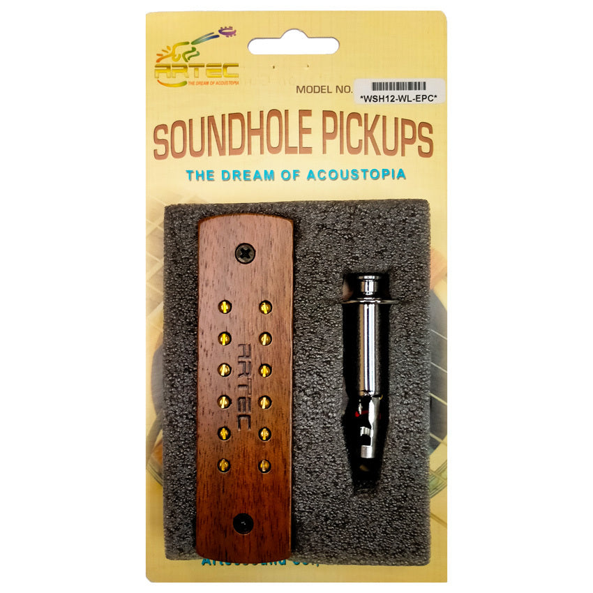 Artec WSH12WL/EPC WSH12 Humbucker Soundhole Pickup with Internal Output Jack in Walnut