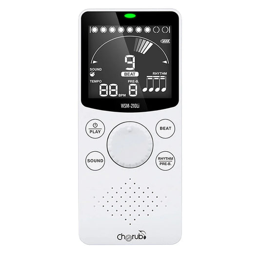 Cherub WSM-210 White Rechargable Digital Metronome