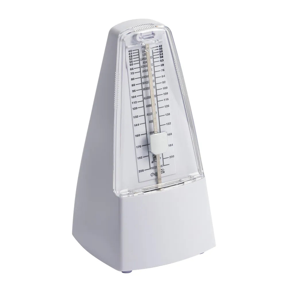 Cherub WSM-305 White Pyramid Style Mechanical Metronome with Bell