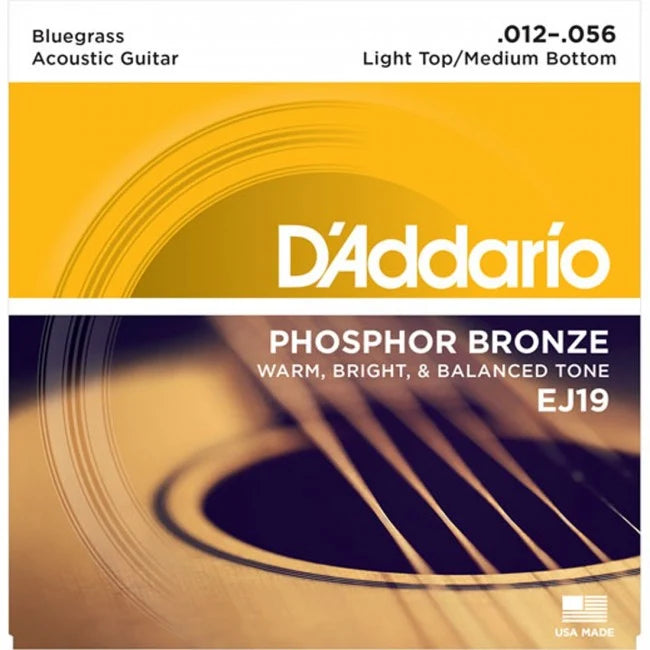 D'Addario EJ19 Phosphor Bronze 12-56 Bluegrass Acoustic Guitar Strings
