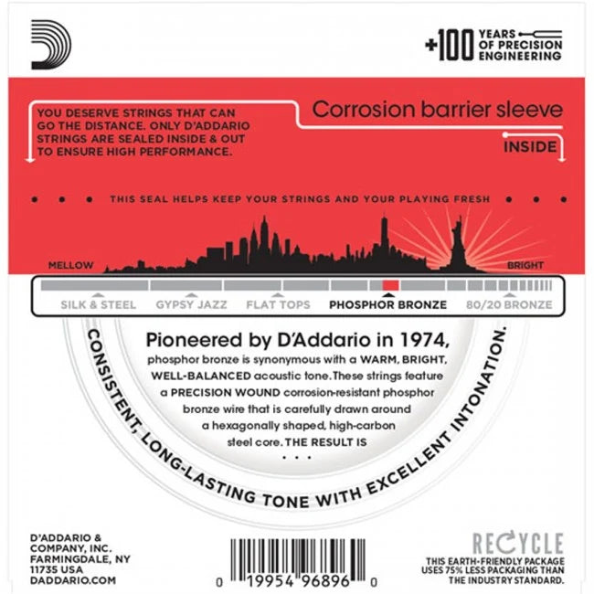 D'Addario EJ24 13-56 True Medium Phosphor Bronze Acoustic Guitar Strings
