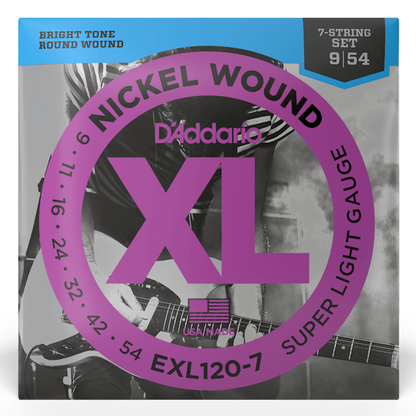 D'Addario XL Nickel Wound 7-String Electric Guitar Set (Assorted Gauges)