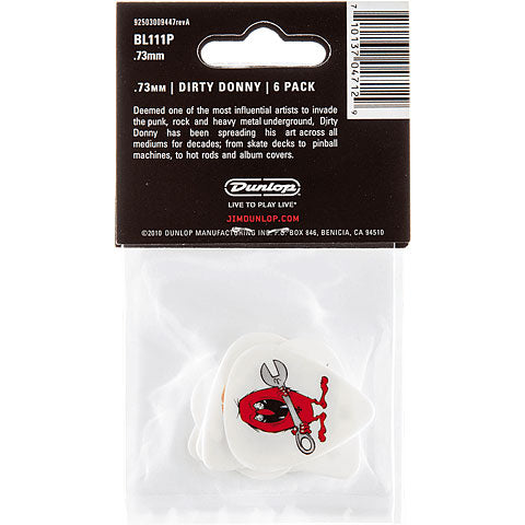 Dunlop Dirty Donny Guitar Picks (6 Pack) (Assorted Sizes)