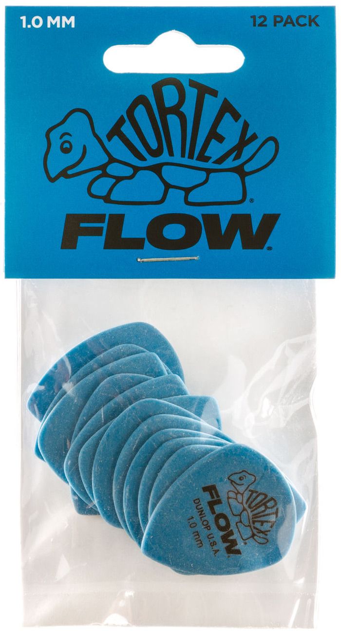Dunlop JPTF110 Blue 1.0 Tortex Flow Standard Picks (12 Pack)