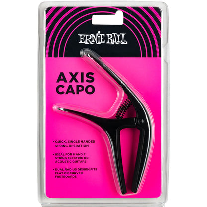 Ernie Ball P09600 Axis Universal Capo Black for Electric & Acoustic Guitar
