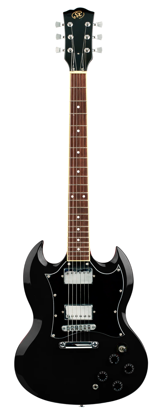 SX GTSE4SKB SG-Style Full-Sized Right-Handed  Electric Guitar Pack in Black