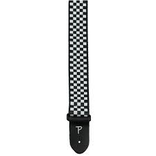 Perris PS591 2" Polyester White/Black Checkered Guitar Strap