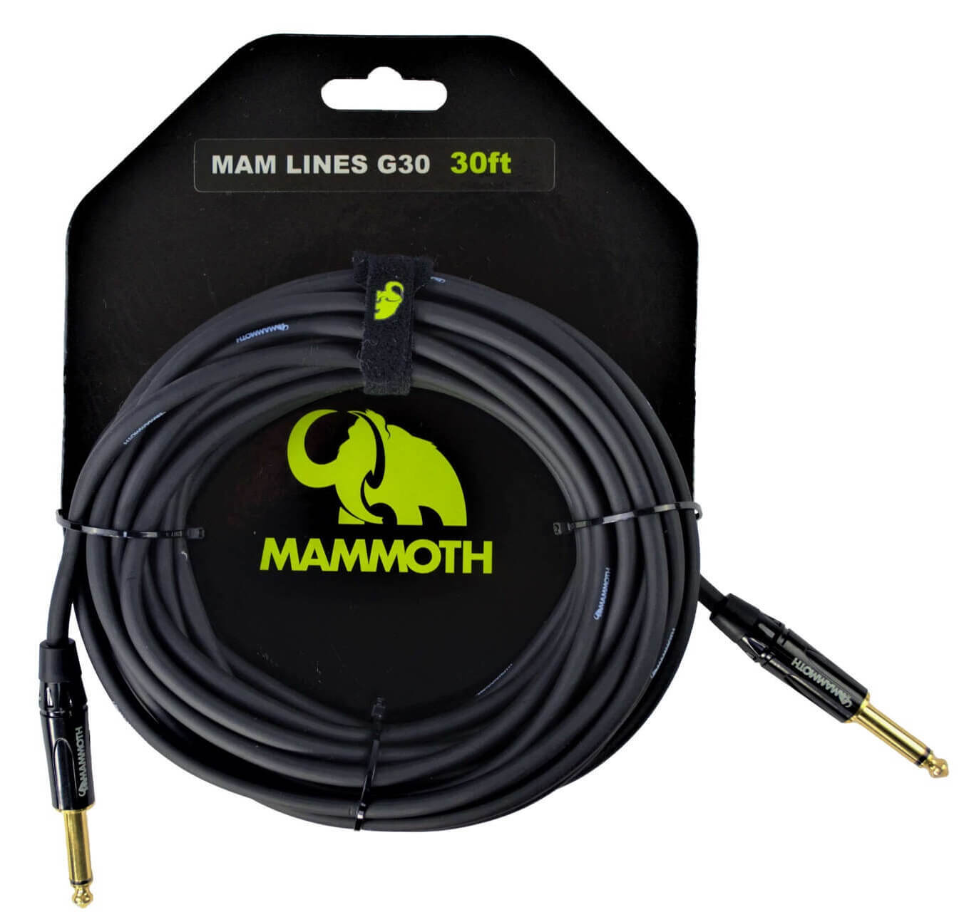 Mammoth Mam Lines Instrument Cable Straight to Straight Jack (Assorted Sizes)