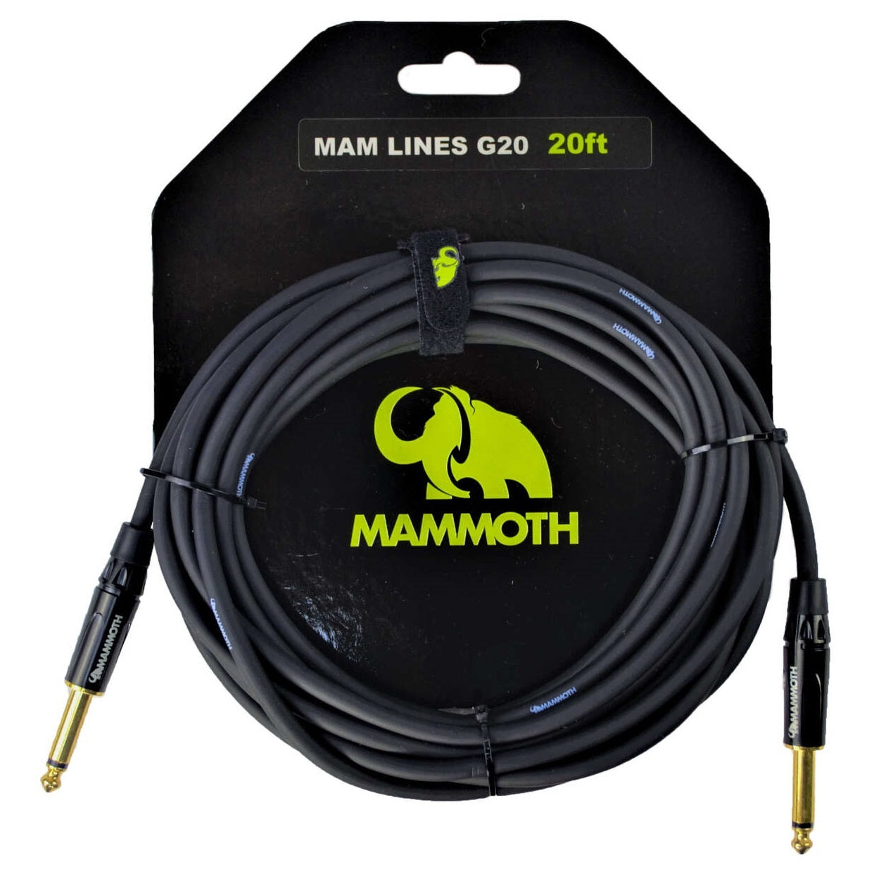 Mammoth Mam Lines Instrument Cable Straight to Straight Jack (Assorted Sizes)