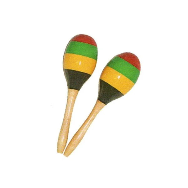Mano Percussion ED765 9" Wooden Maracas (Multi-Coloured)
