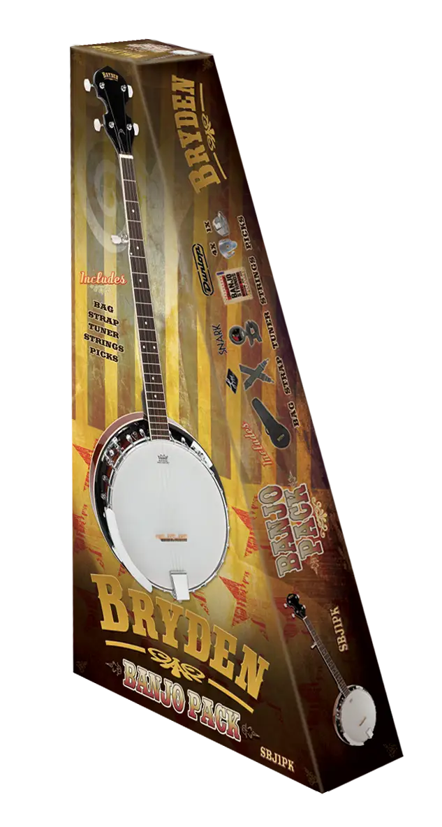 Bryden SBJ1PK 5-String Banjo Pack in Tobacco Sunburst