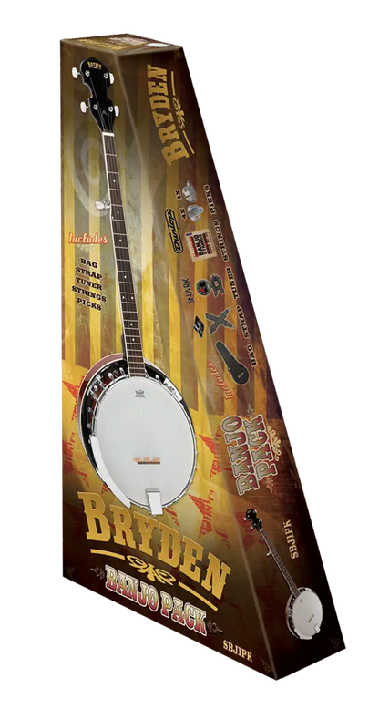 Bryden SBJ1PK 5-String Banjo Pack in Tobacco Sunburst