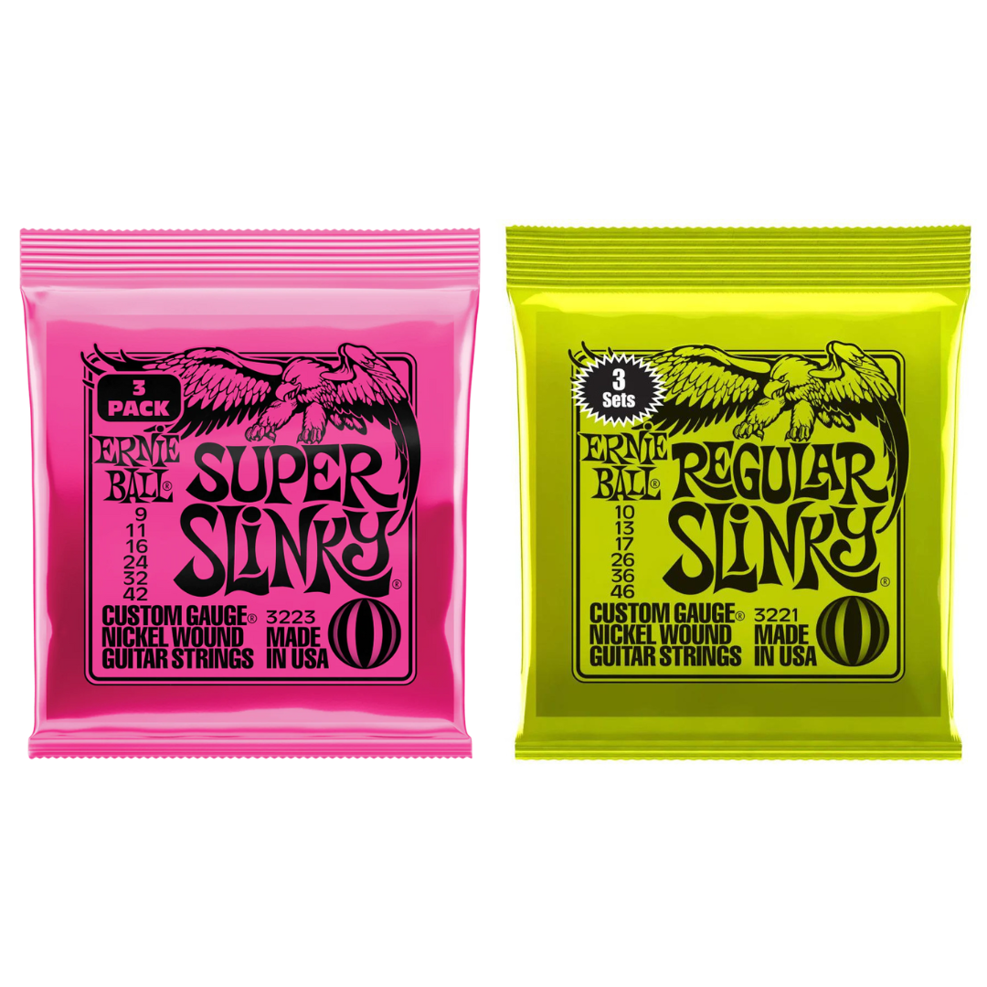 Ernie Ball Nickel Wound Electric Guitar Strings (3 Pack) (Assorted Gauges)