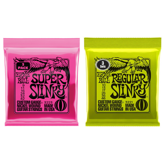 Ernie Ball Nickel Wound Electric Guitar Strings (3 Pack) (Assorted Gauges)