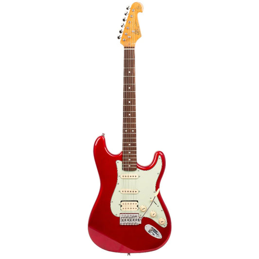 SX Vintage Series VES62FR Right-Handed '60s-Style 4/4-Sized Stratocaster-Style Electric Guitar in Fiesta Red