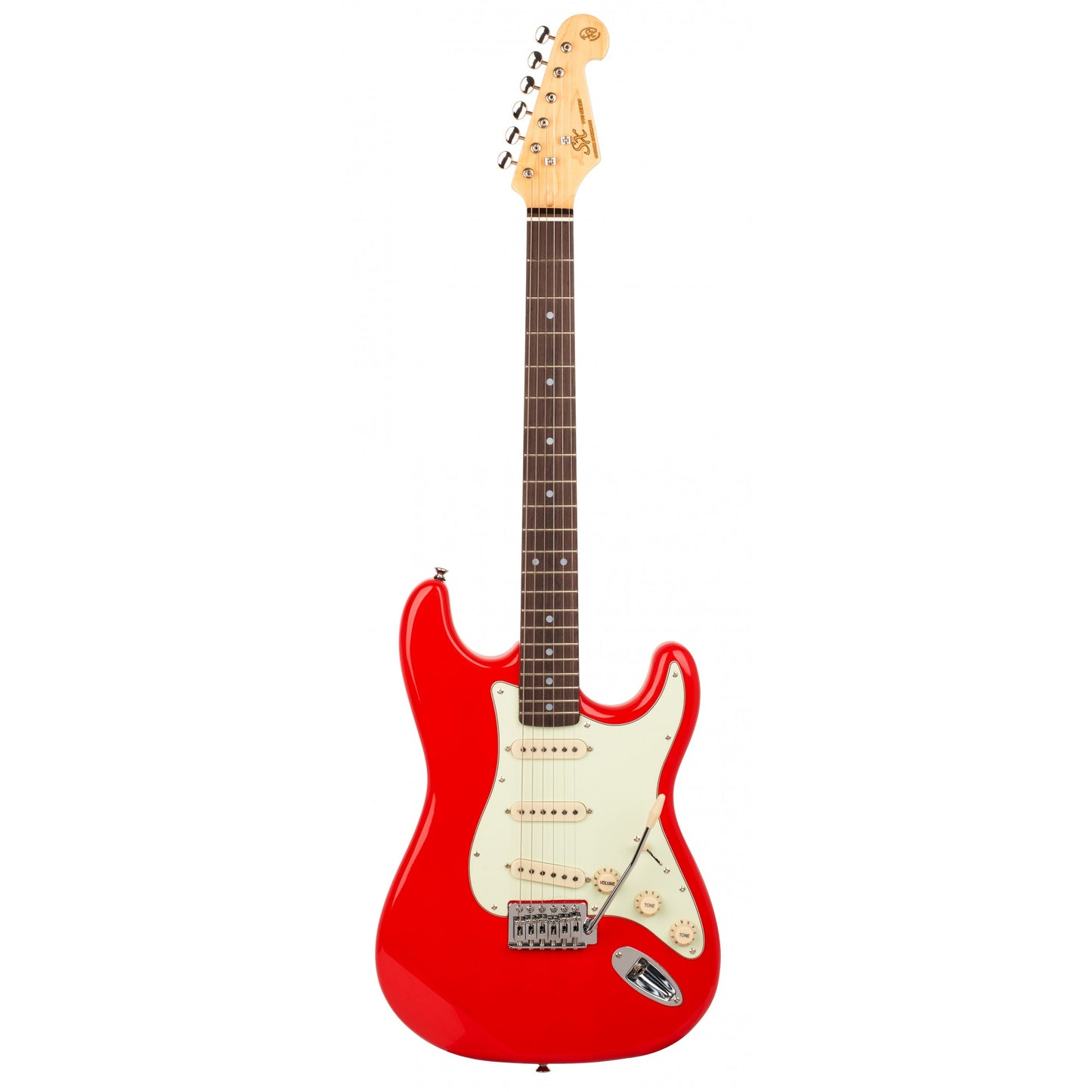 SX Vintage Series VES34FR Right-Handed '60s-Style 3/4-Sized Stratocaster-Style Electric Guitar in Fiesta Red