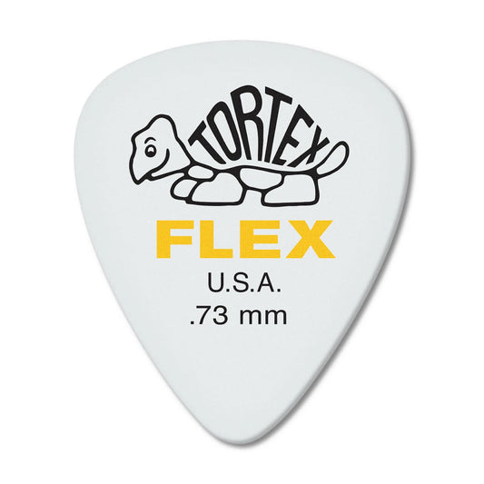 Dunlop JPFLS73 Yellow .73 Tortex Flex Standard Shape Picks (12 Pack)